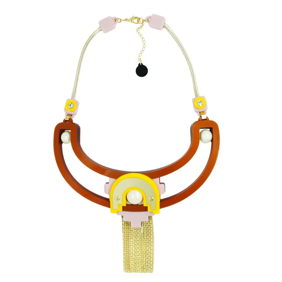 Gissa Bicalho Tikal Candy Pink collier acrylique rose