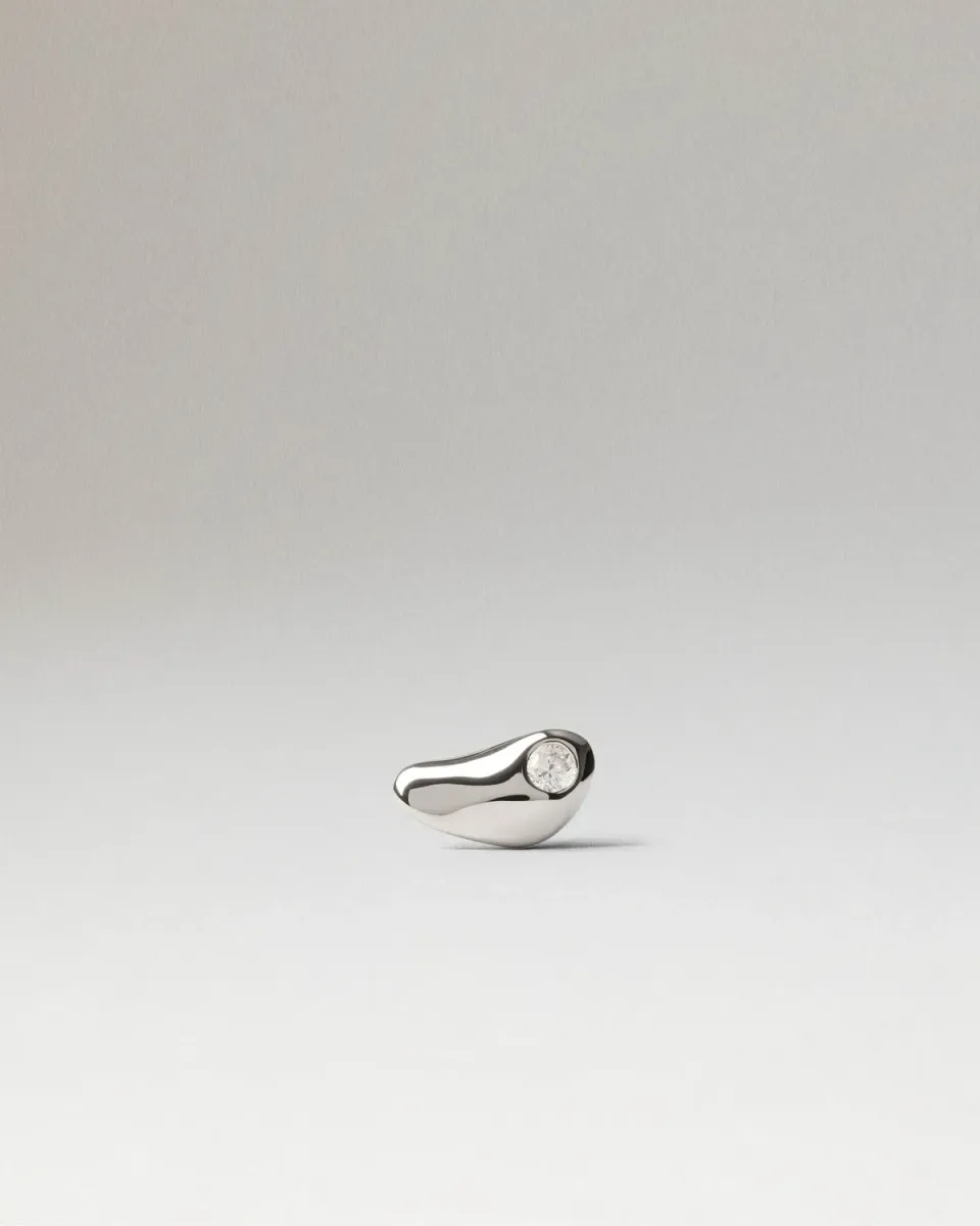 PDPAOLA Delta mono boucle argent clou lisse