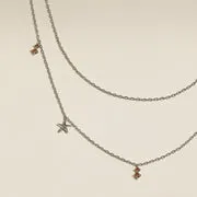 Astrid & Miyu Starfish Double Chain collier argent