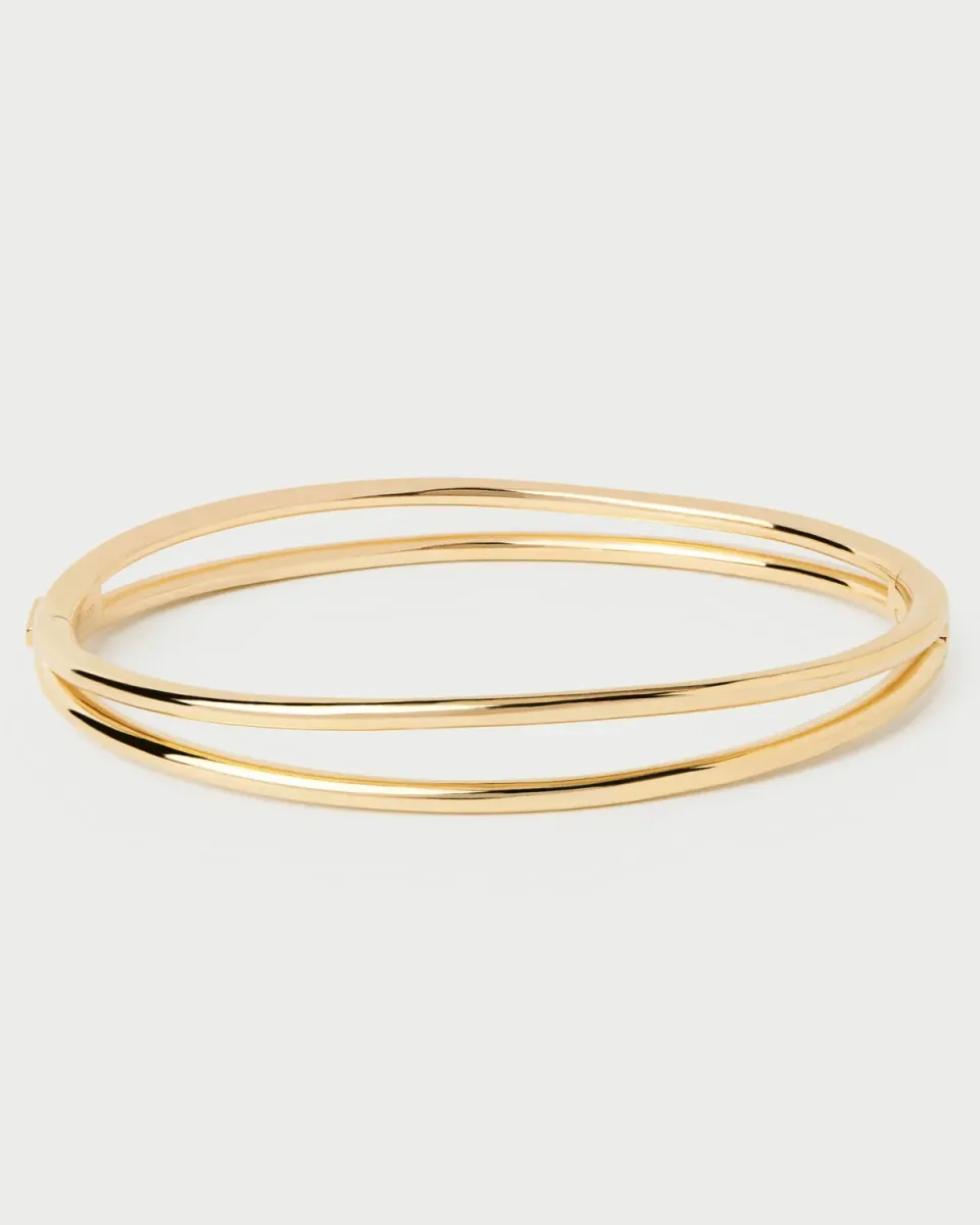 PDPAOLA Twister Bangle bracelet jonc doré rigide