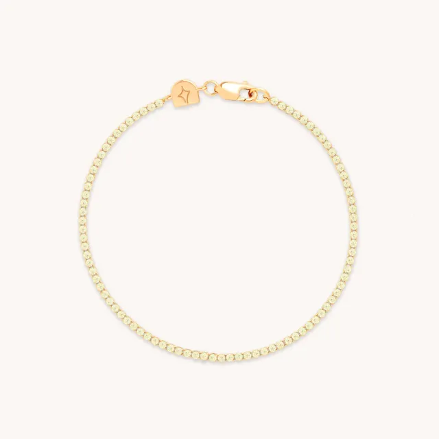 Astrid & Miyu Green Tennis bracelet doré pierres vertes