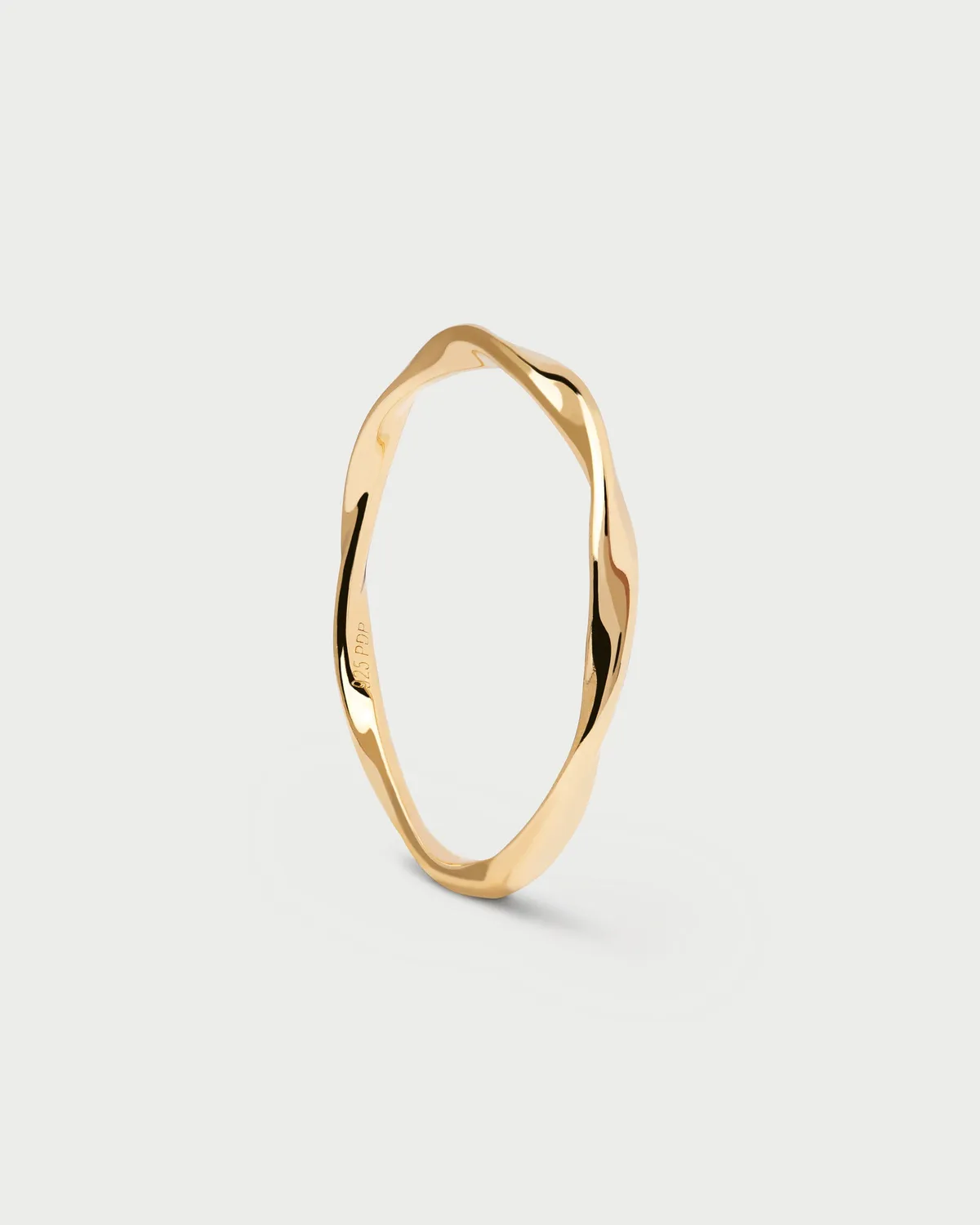 PDPAOLA Essentials Spiral bague plaqué or 2 mm