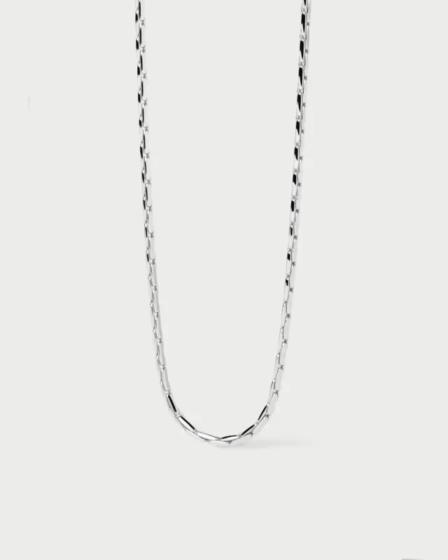PDPAOLA Boston collier chaîne argent rhodié