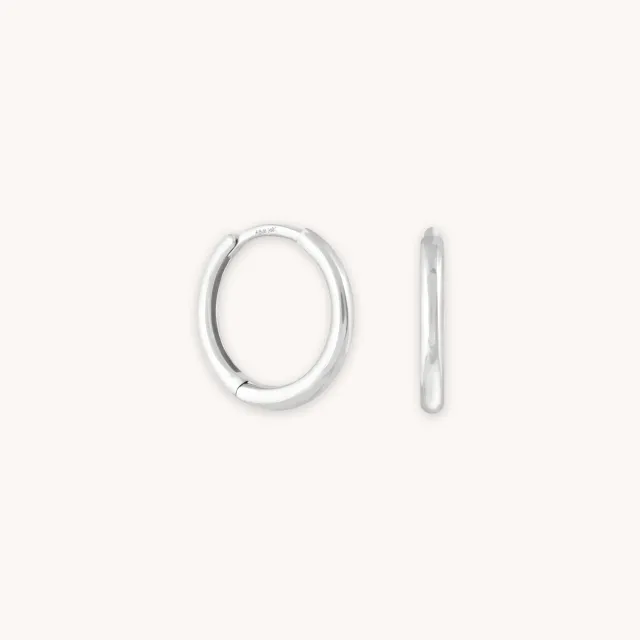Astrid & Miyu Simple Hoops boucles or blanc massif lisses