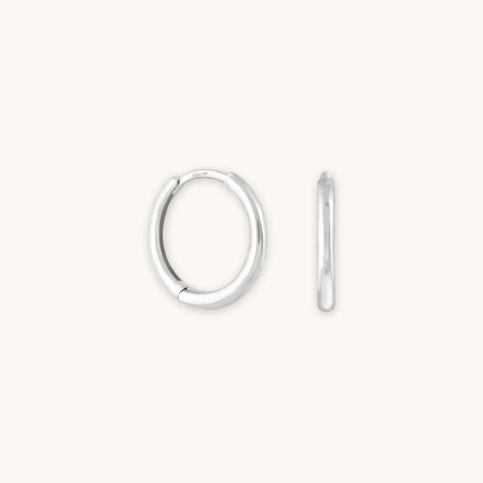 Astrid & Miyu Simple Hoops boucles or blanc massif lisses