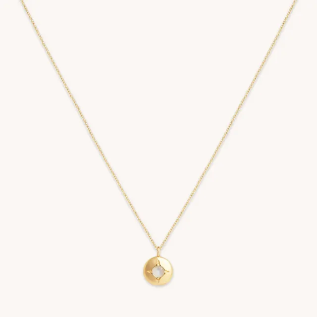 Astrid & Miyu October Opal Birthstone collier or massif opale