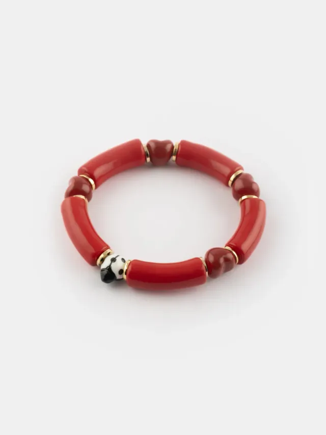 Nach Bijoux Chérie Cherry bracelet perles cœurs 7,5 cm
