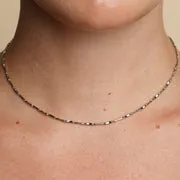 Astrid & Miyu Molten Bar Chain collier or blanc massif