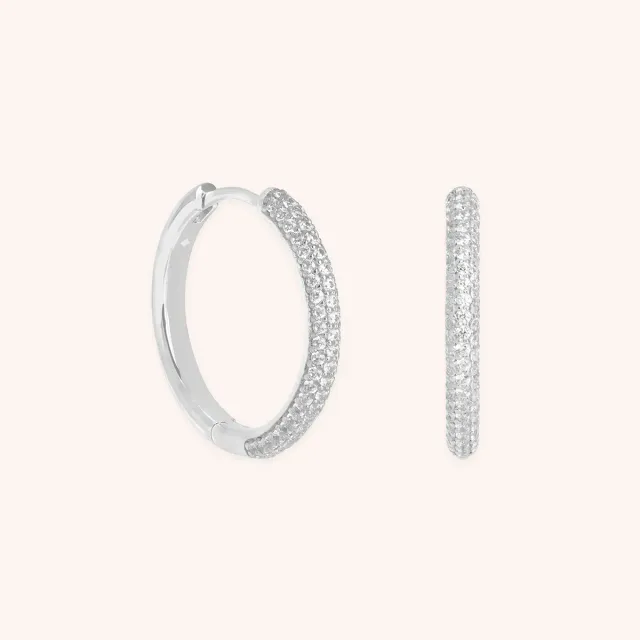 Astrid & Miyu Pavé Essential Medium créoles argent