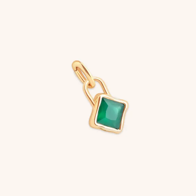 Astrid & Miyu May charm clip agate verte doré