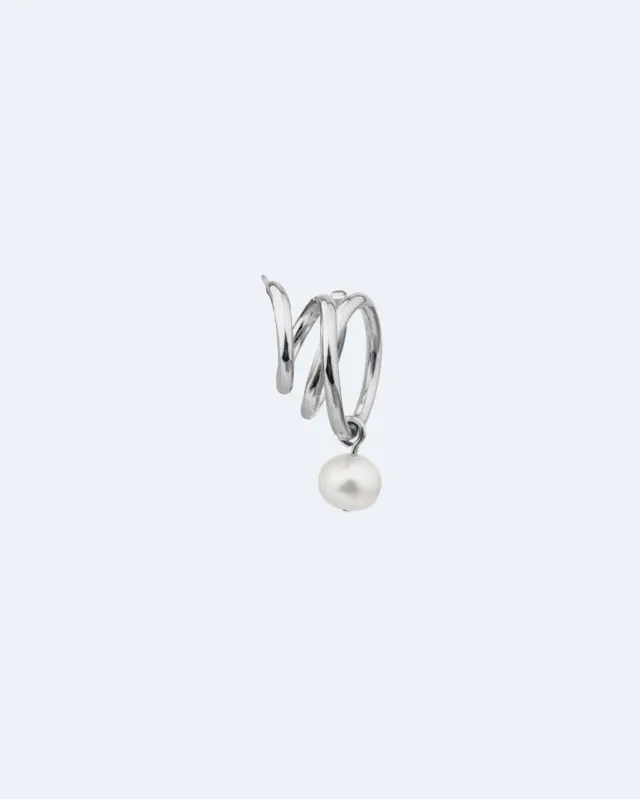 Completedworks Flow mono boucle d'oreille perle argent