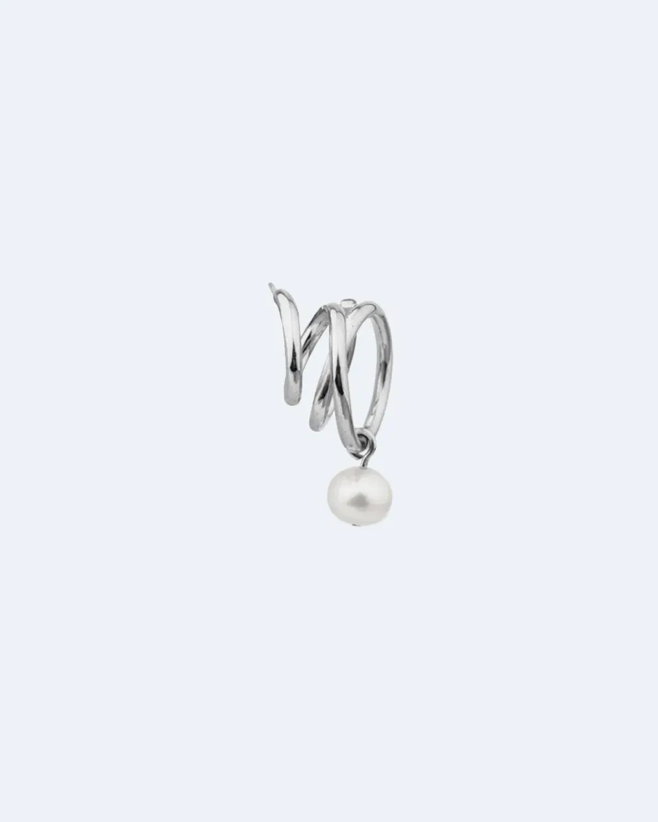 Completedworks Flow mono boucle d'oreille perle argent