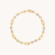 Astrid & Miyu Pavé Chain Link collier doré pavé