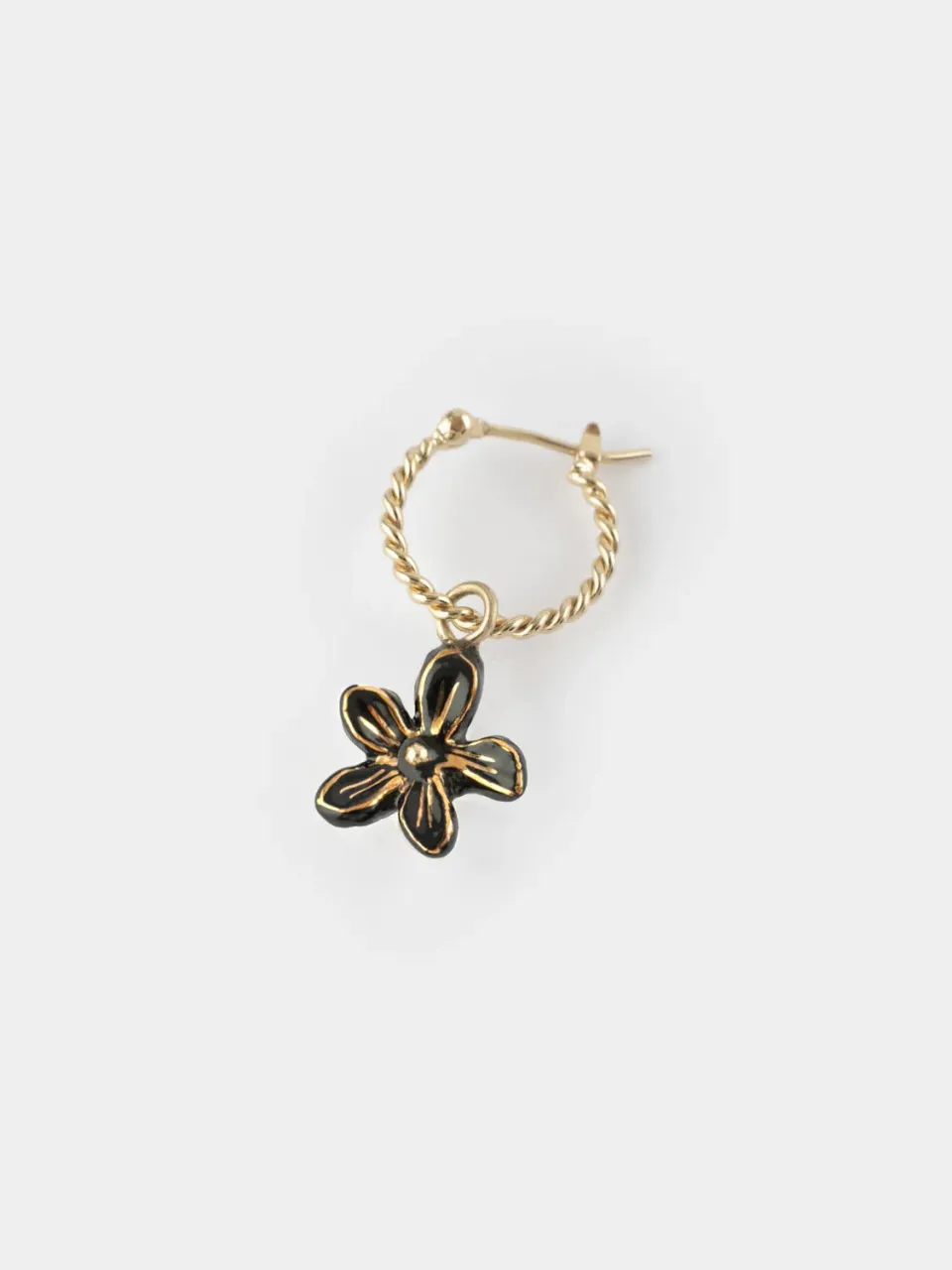 Nach Bijoux Erine noire mini créole porcelaine 1,5 cm