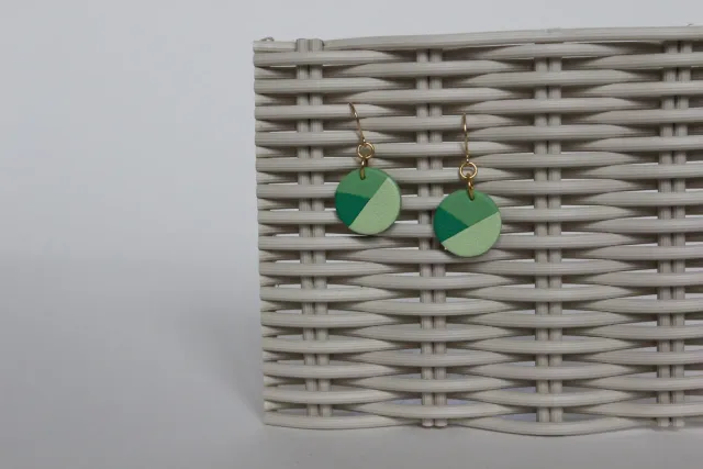 Drelin boucles d’oreilles trio vert plaqué or 925