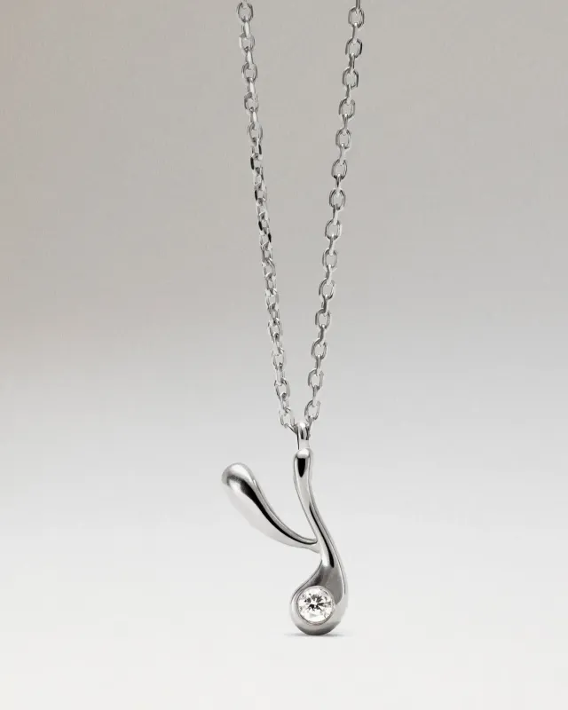 PDPAOLA lettre Y collier pendentif initiale argent 40-50 cm