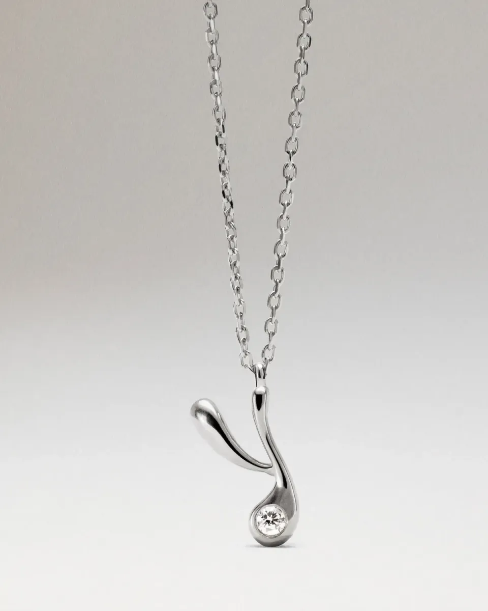 PDPAOLA lettre Y collier pendentif initiale argent 40-50 cm