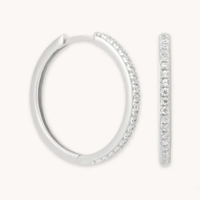 Astrid & Miyu Essential Crystal grandes créoles argent