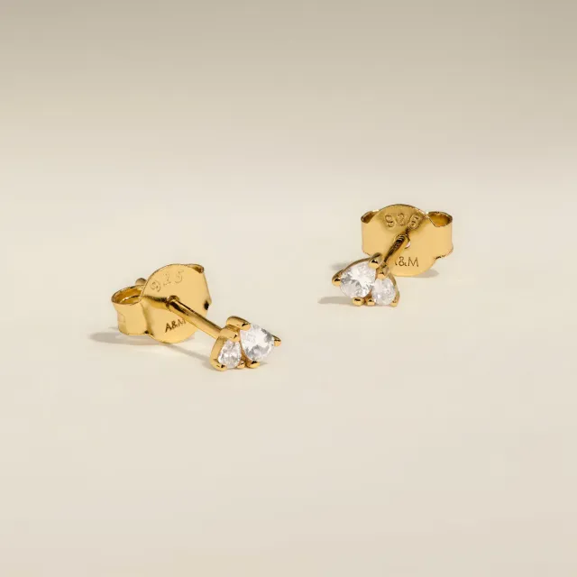 Astrid & Miyu Pear Cluster Stud clous d'oreilles dorés cristal