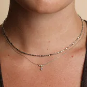 Astrid & Miyu Molten Bar Chain collier or blanc massif