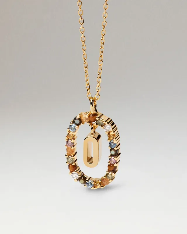 PDPAOLA Letters collier lettre O plaqué or nacre