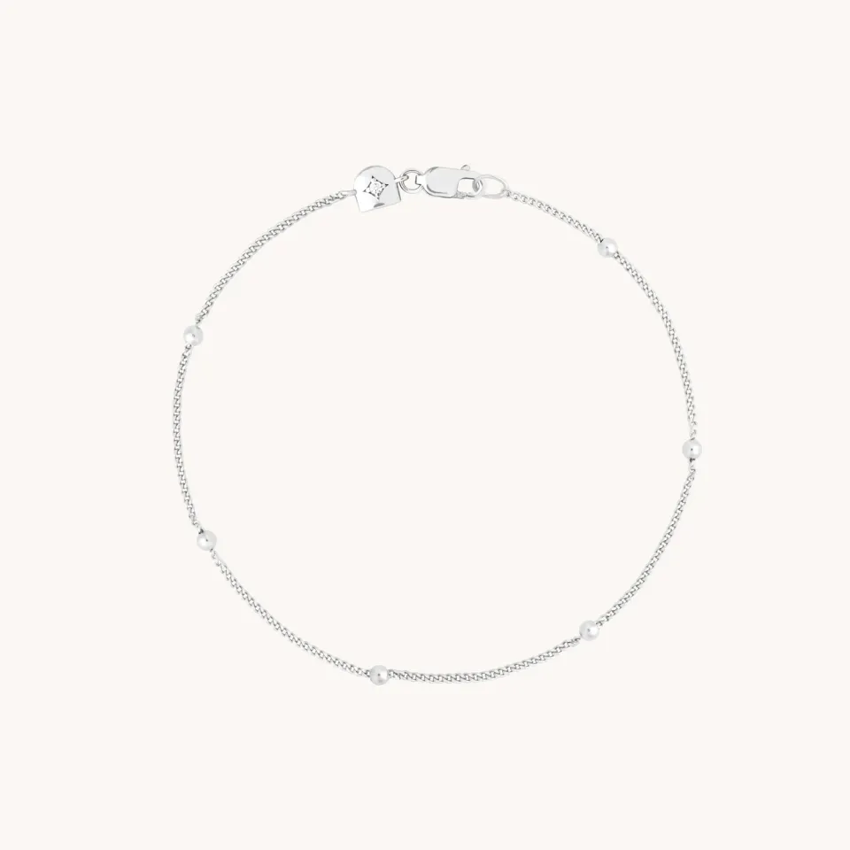 Astrid & Miyu Essential Beaded Chain bracelet argent perles