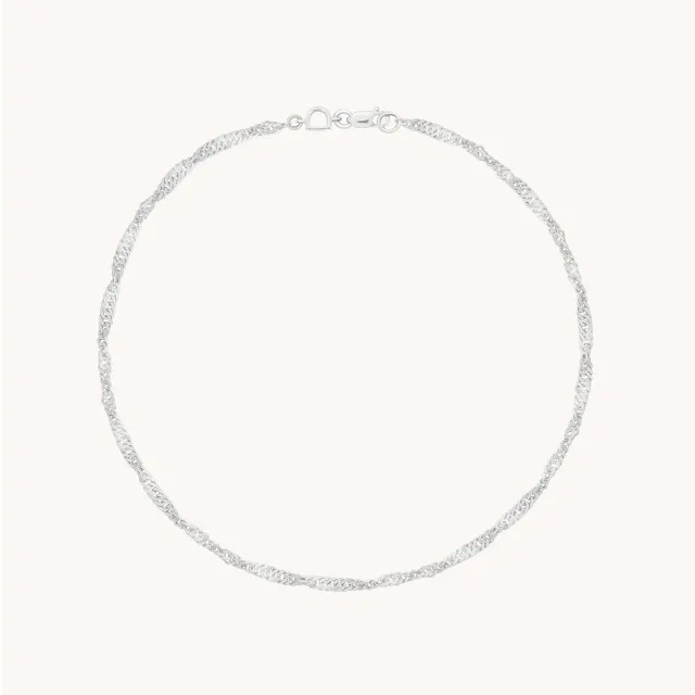 Astrid & Miyu Bold Astrid Chain bracelet cheville or blanc massif