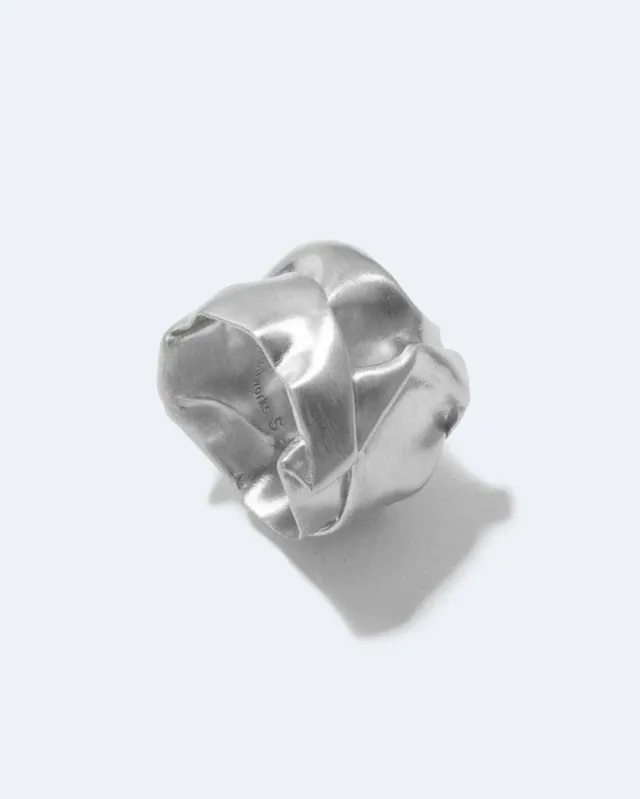 Completedworks Crunched bague argent recyclé taille R