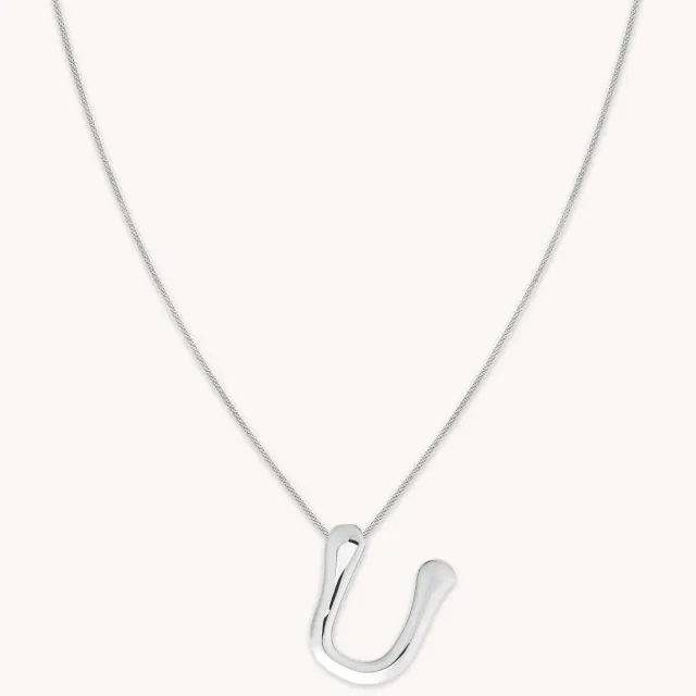 Astrid & Miyu U Initial Bold collier argent lettre U