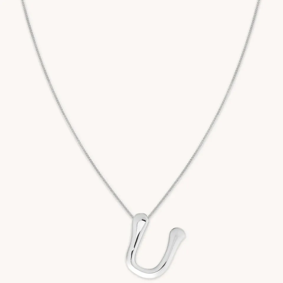 Astrid & Miyu U Initial Bold collier argent lettre U