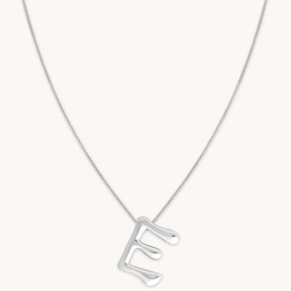 Astrid & Miyu E Initial Bold collier argenté initiale E