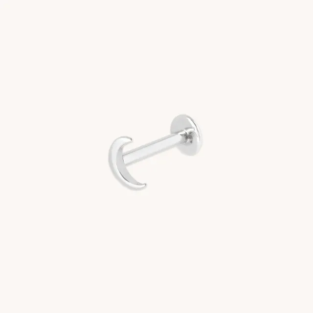 Astrid & Miyu Moon Piercing Stud piercing or blanc massif lune