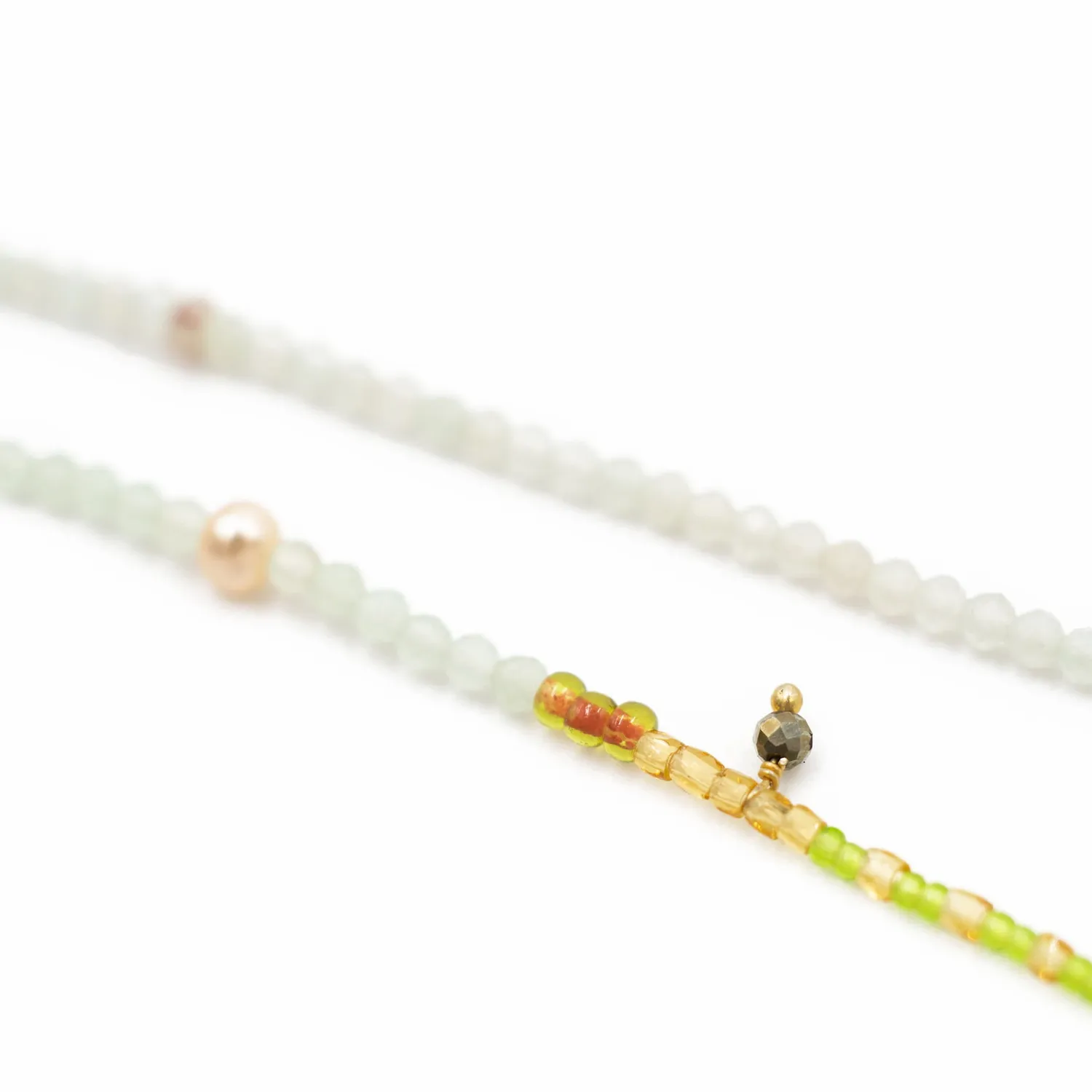 Le Fourbi de Capucine MUL13 collier bracelet 5 rangs préhnite