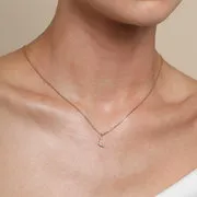 Astrid & Miyu L Initial Pavé Pendant collier initiale L doré