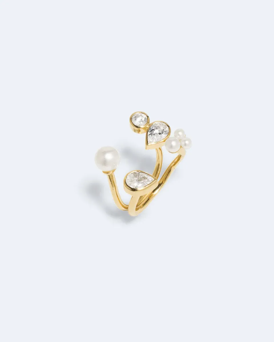 Completedworks Chasing Shadows bague perle zirconia