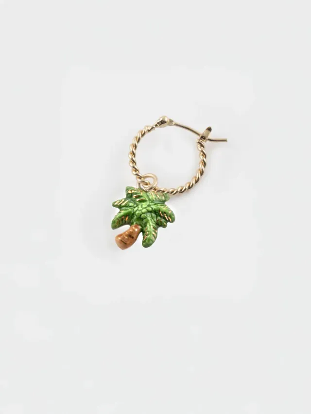 Nach Bijoux Mini créole palmier boucle d'oreille unité verte