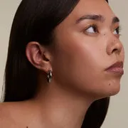 Astrid & Miyu Dome Hoops créoles argent bombées