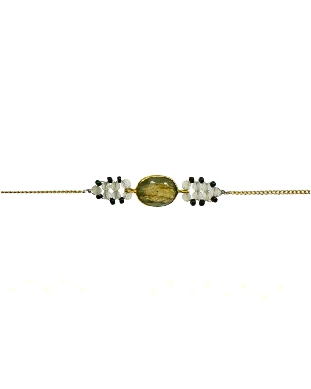 Le Fourbi de Capucine P11 bracelet laiton doré labradorite