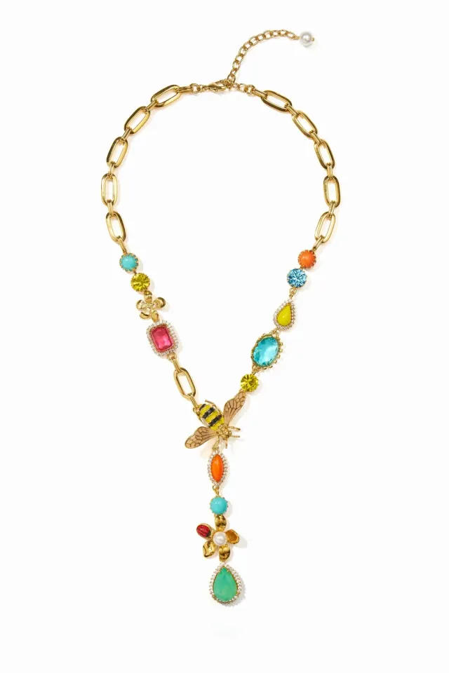 Philippe Ferrandis Alegoria collier cravate verre strass doré