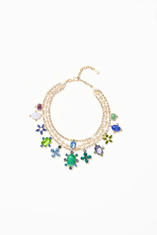 Philippe Ferrandis Castiglione collier 3 rangs malachite
