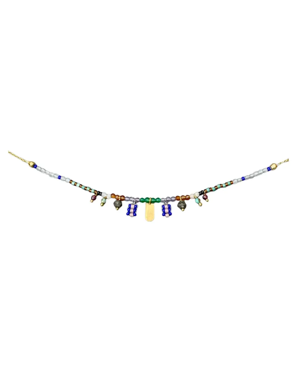 Le Fourbi de Capucine LF87 collier pirite améthyste doré