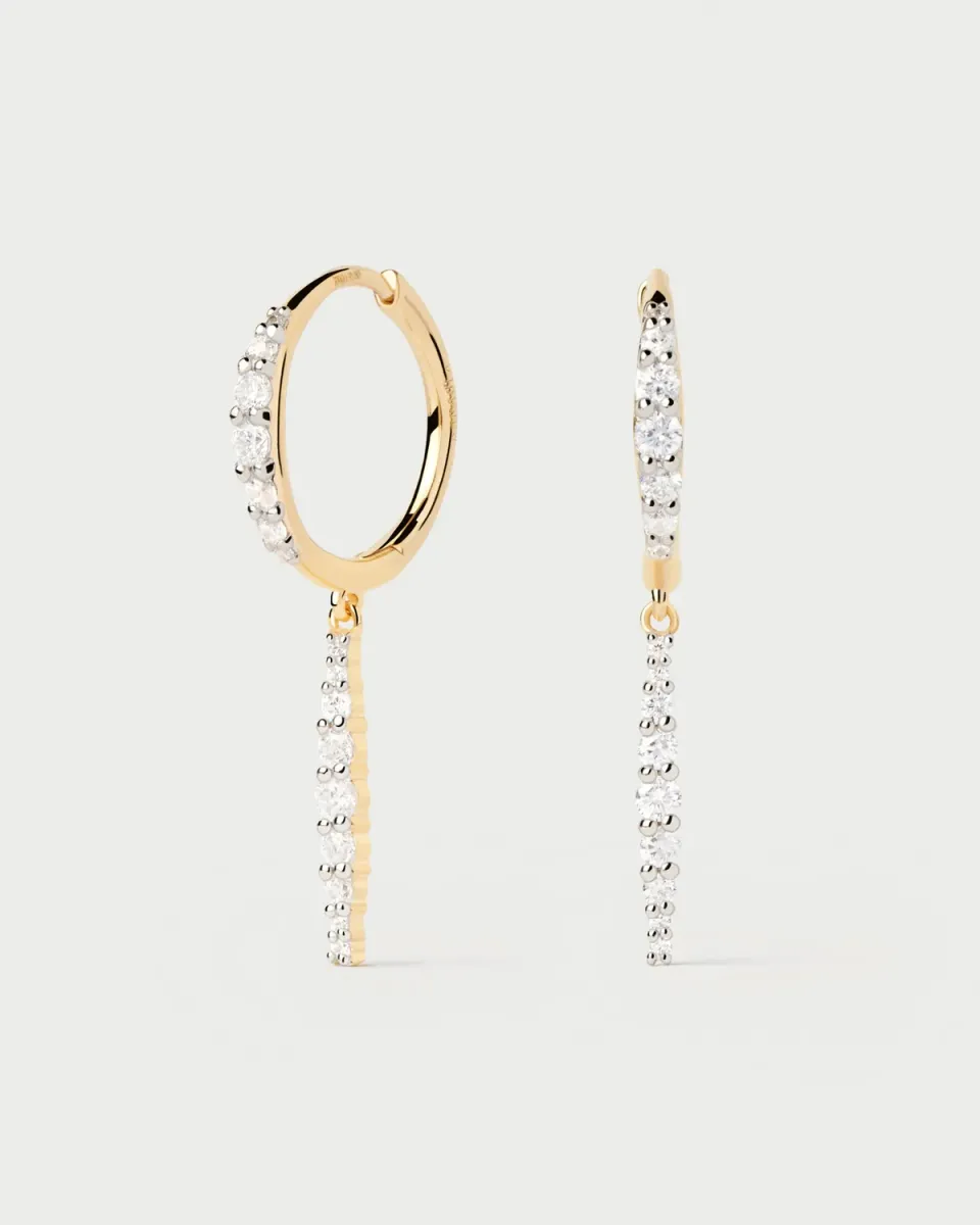 PDPAOLA Kate créoles pendantes or diamants 0,5ct