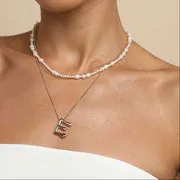 Astrid & Miyu E Initial Bold collier initiale doré