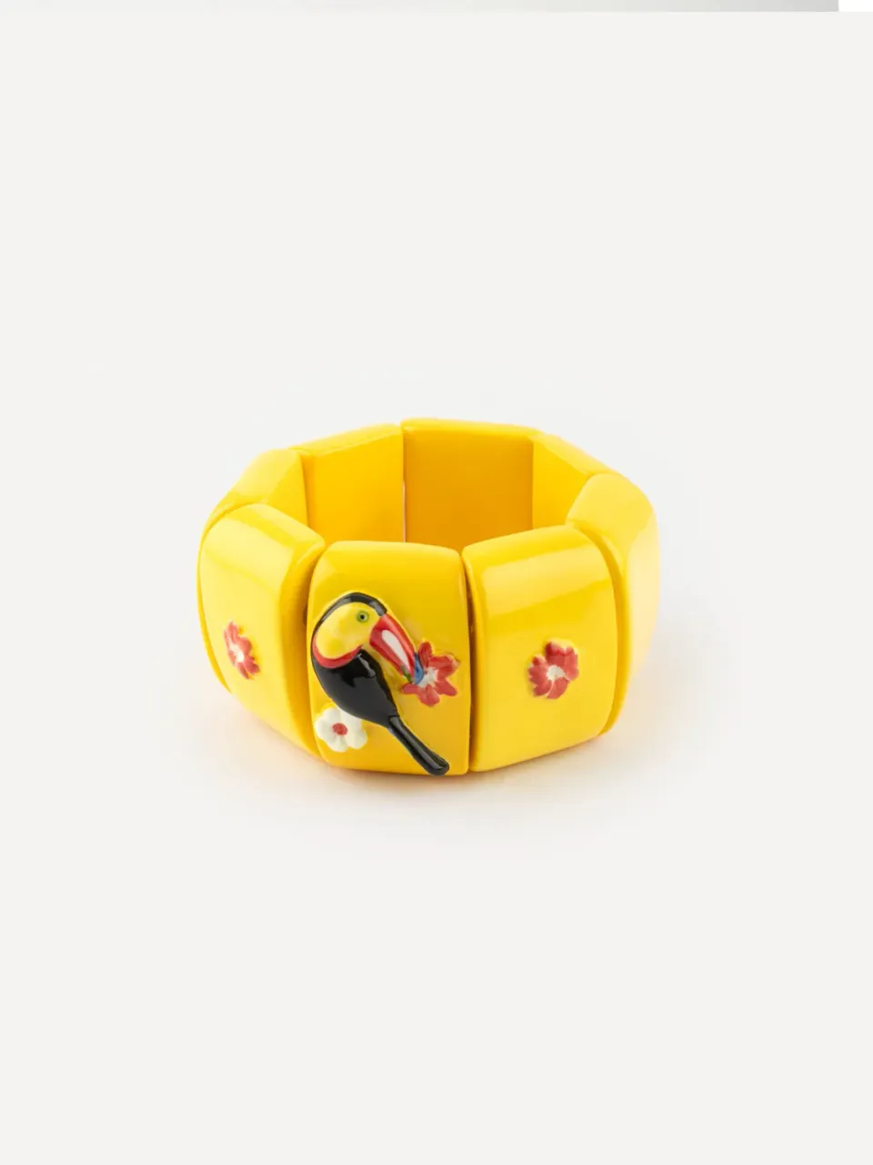 Nach Bijoux toucan bracelet manchette élastique porcelaine