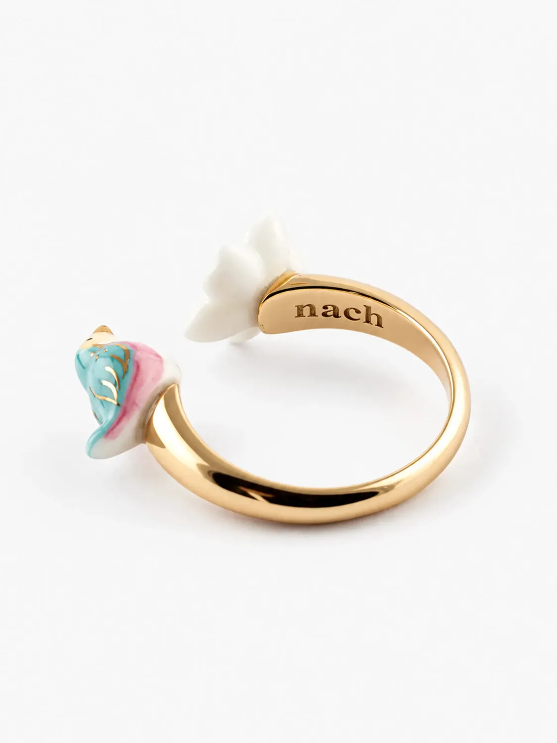 Nach Bijoux FaceToFace bague oiseau bleu ajustable porcelaine