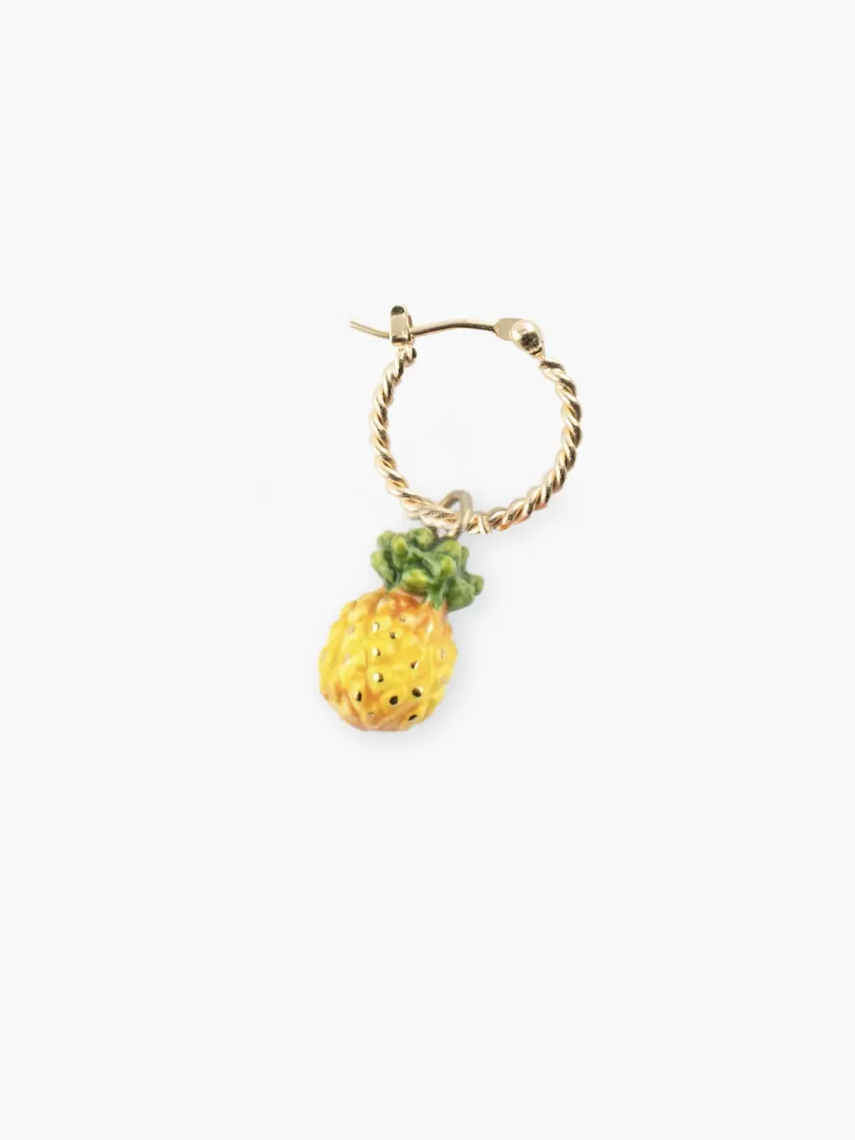Nach ananas mini créole boucle d'oreille unité feuille d'or