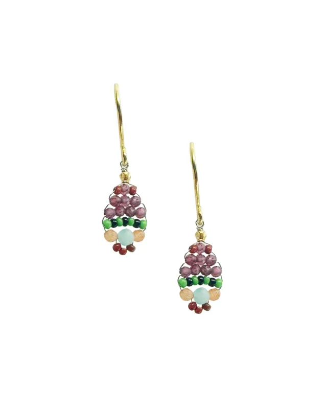 Le Fourbi de Capucine Z16 boucles grenat amazonite