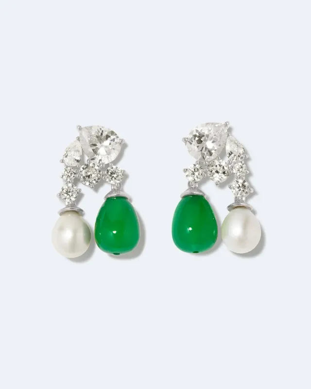 Completedworks A Quiet Rebellion boucles d'oreilles perle quartz vert
