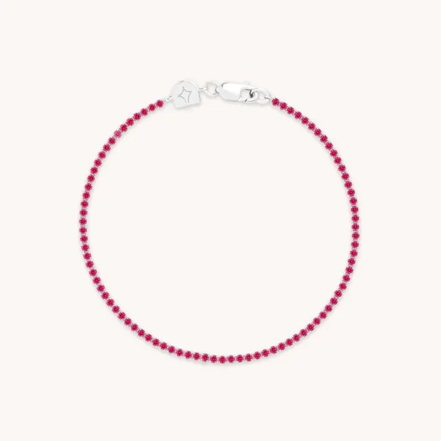 Astrid & Miyu Pink Tennis bracelet argent rose