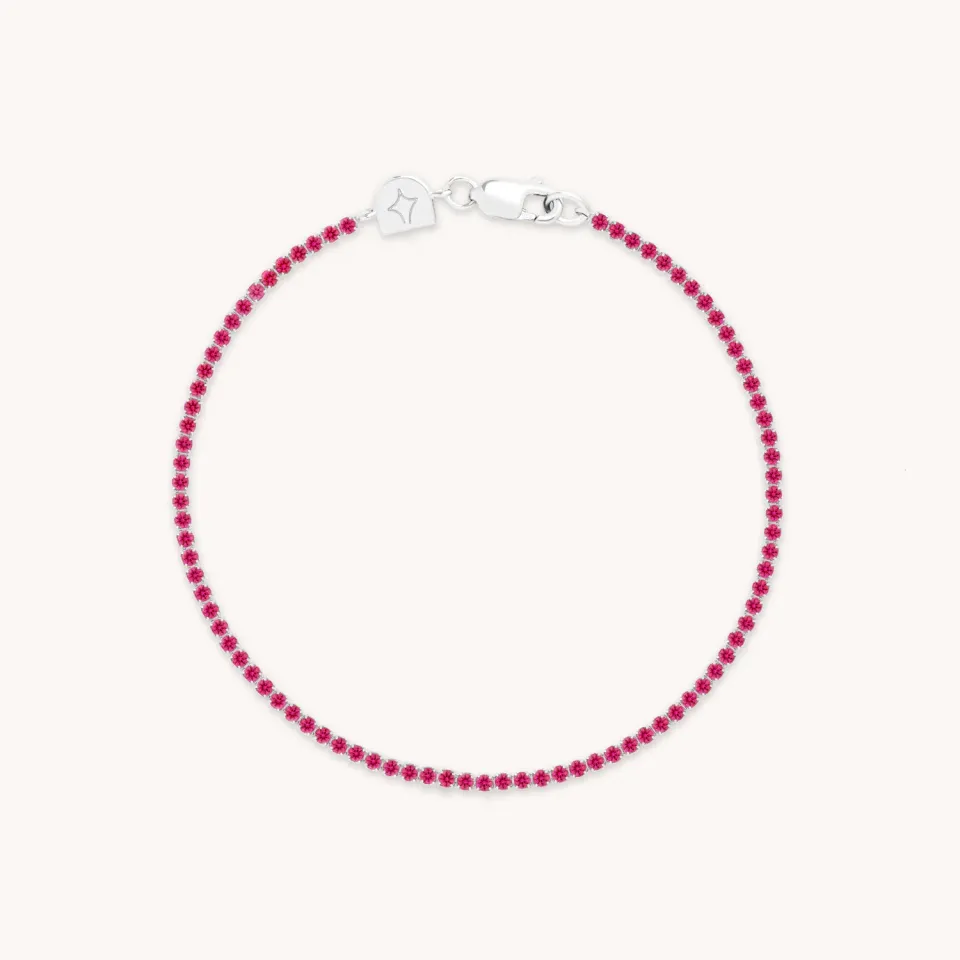 Astrid & Miyu Pink Tennis bracelet argent rose